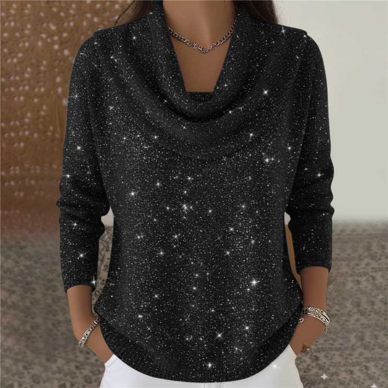 Women Soft-Shine Relaxed Round Neck Knit Sweater LadyShow.Store