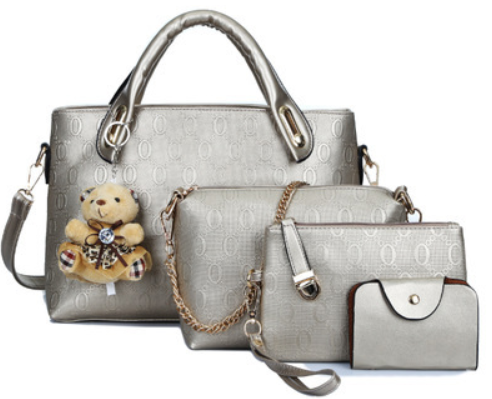 Bear Pendant Mother-Daughter Bag, Tote and Shoulder Bag Pi-Mart