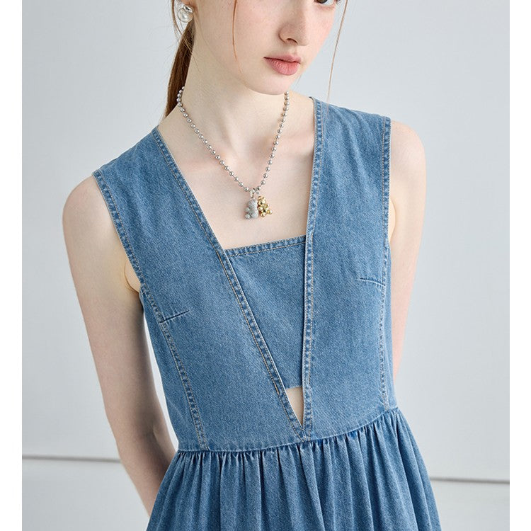 Denim Strap Dress For Women NorixaFashion.com