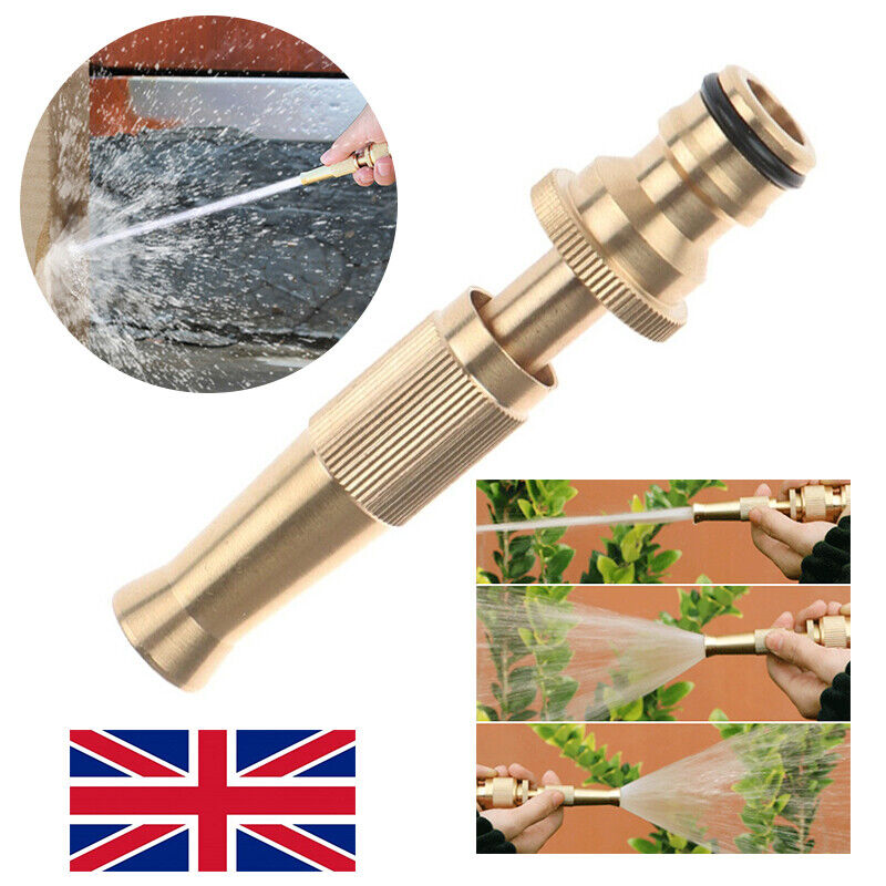 High Pressure Water Spray Gun Metal Brass Nozzle Garden Hose Pipe Lawn Car Home