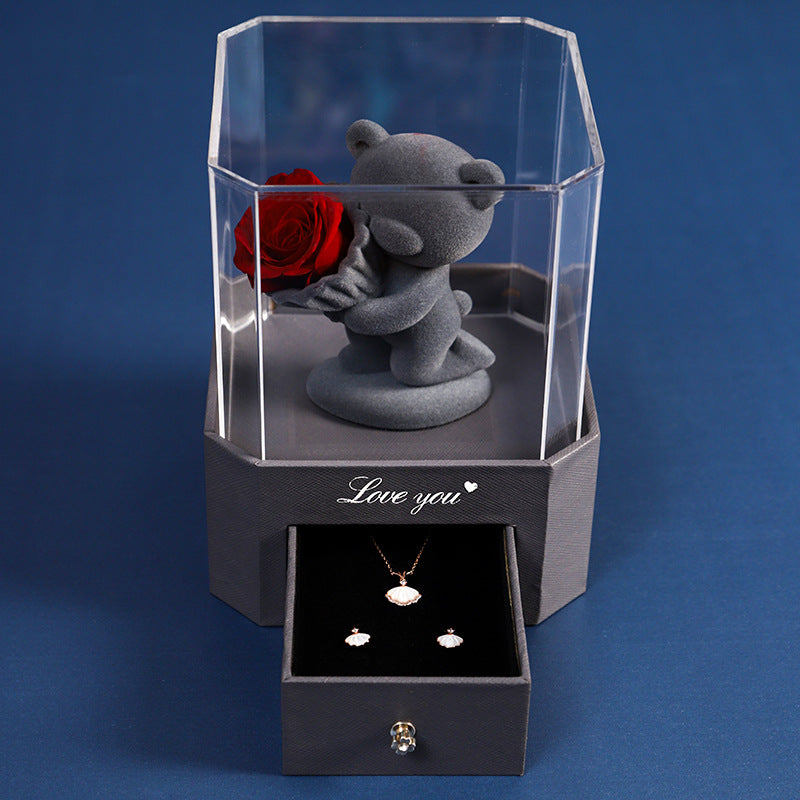 Flocking Bear Gift Box Valentine's Day LadyShow.Store
