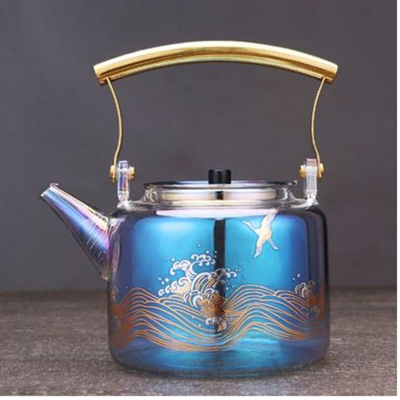 Large Capacity Heat-resistant Glass Colorful Kettle PearlNestDecor.com