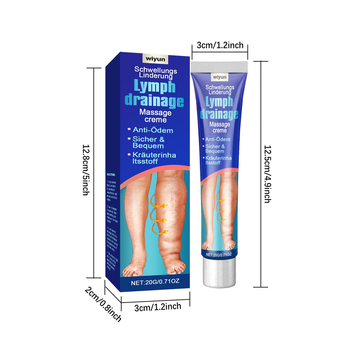 Relieve Leg Discomfort, Repair Daily Body Care, Moisturize The Skin, Massage Cream, Relieve Leg Swelling, Care Cream 20g 1 Box Tri Light Beauty