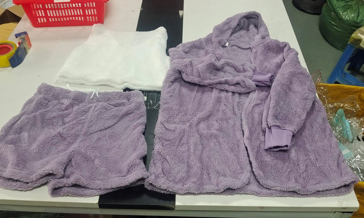 3pcs Womens Clothing Long Sleeve Crop Tank Top And Drawstring Shorts Pajama Set NorixaFashion.com
