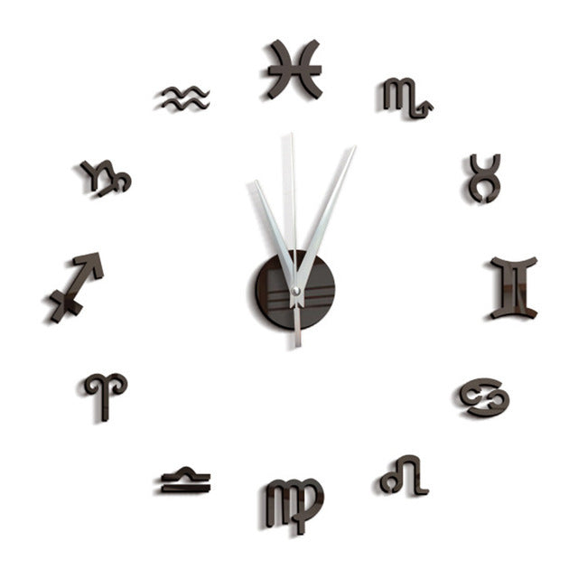Creative Mirror Constellation Wall Clock Background Wall Decoration PearlNestDecor.com