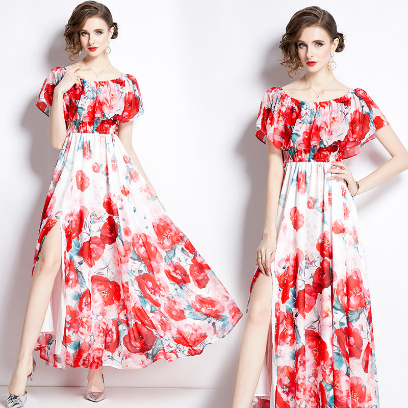 Summer Split Chiffon Dress Women NorixaFashion.com