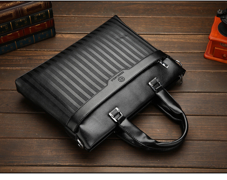 Men's Handbag Casual Briefcase Horizontal Soft Leather CJD