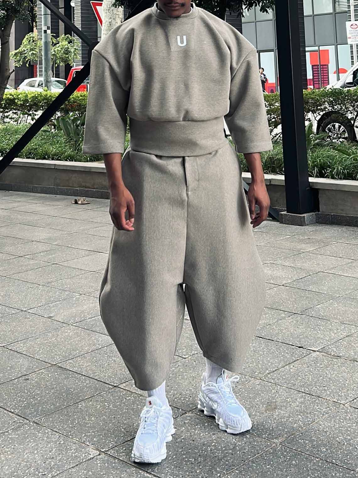 Casual Men's Ash - Grey Baggy Top And Harem - Style Pants Set NorixaFashion.com