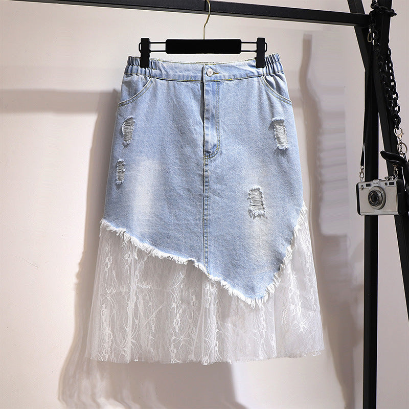 Women's High Waist Denim Summer Skirt Bag Pi-Mart