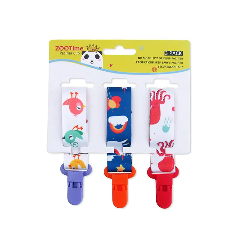 Cartoon Pattern Baby Pacifier Teether Pack of Three Pi-Mart