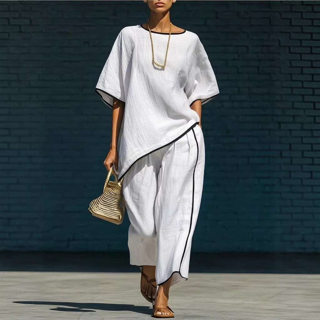 Casual Resort-Style Fashionable Loose Two-Piece Set For Women NorixaFashion.com