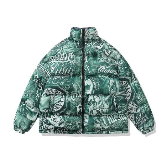 Stand Collar Jacket High Street Couple Casual Cotton Padded Clothes CJD