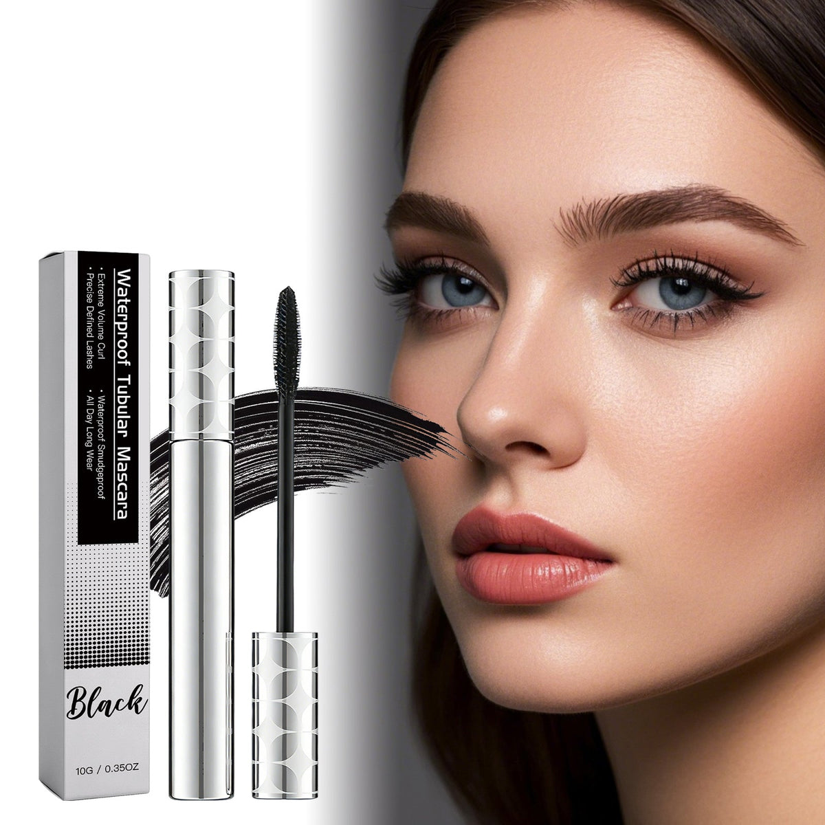 Fibre Long Curl Mascara  Black  10g 1box Tri Light Beauty