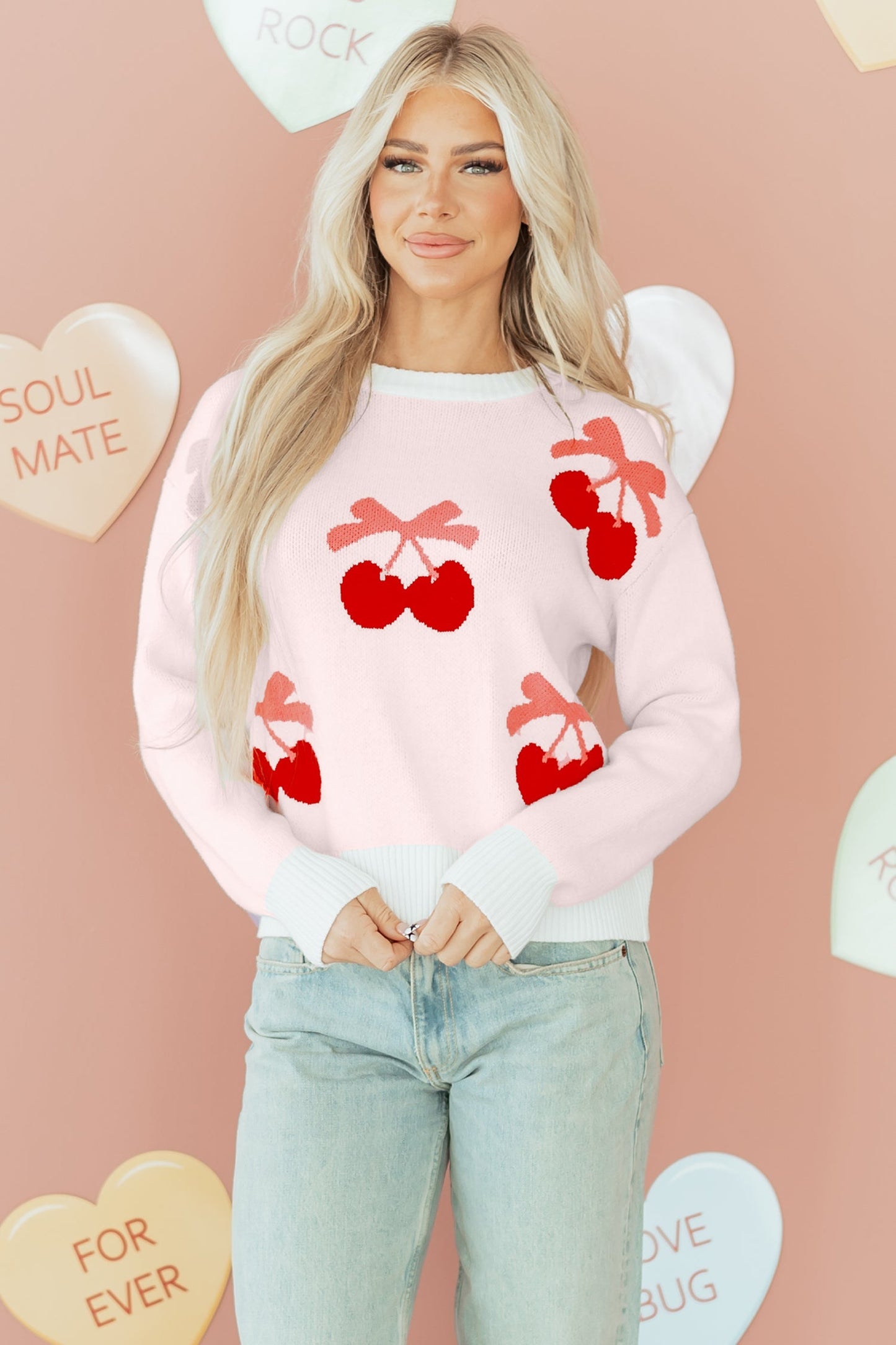 Nevaeh Pattern Drop Shoulder Sweater LuxuryLifeWay Online Store