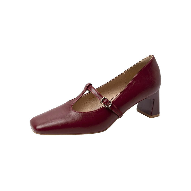 Chic Square Toe Mary Janes NorixaFashion.com