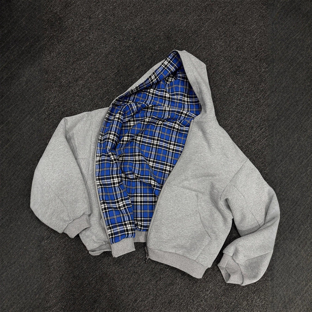 2026 Aliexpress Simple Korean Style Dark Simple Reversible Zipper Sweatshirt Jacket NorixaFashion.com