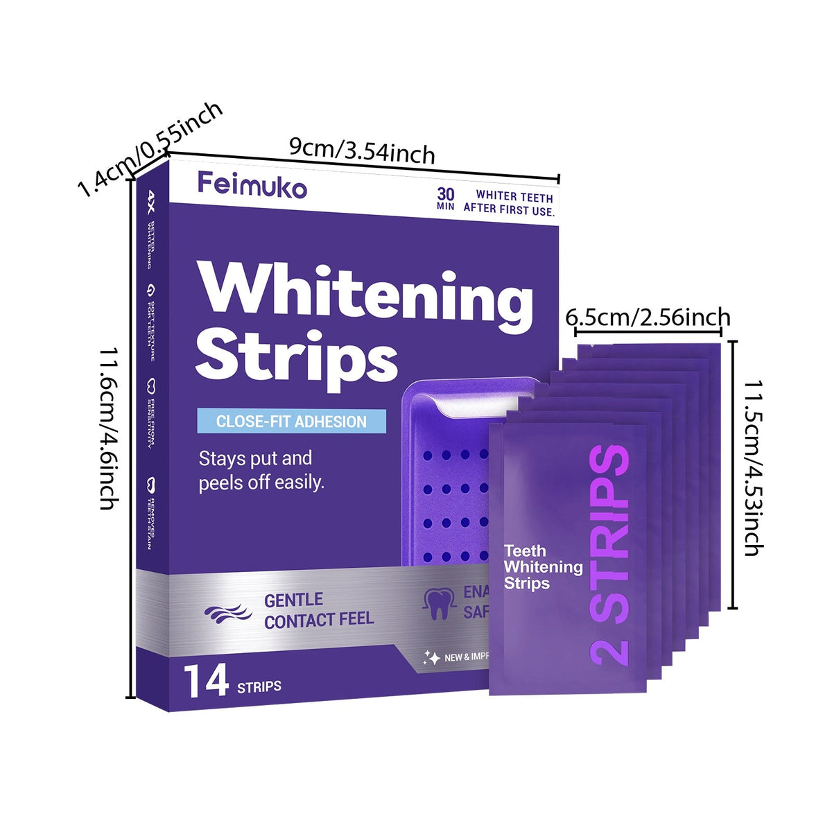 Purple Whitening And Stain-Removing Tooth Stickers 7 Pieces Per Pack Tri Light Beauty