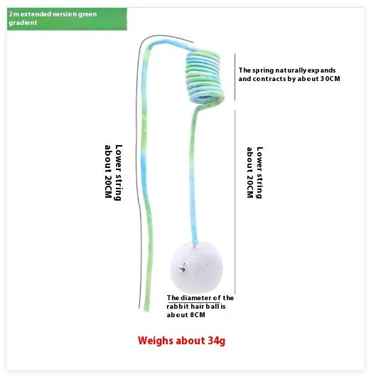 Cat Toy Self-Hi Sucker Spring Rabbit Hair Ball Interactive Play Pet Supplies Interactive Toys Pets Fashion