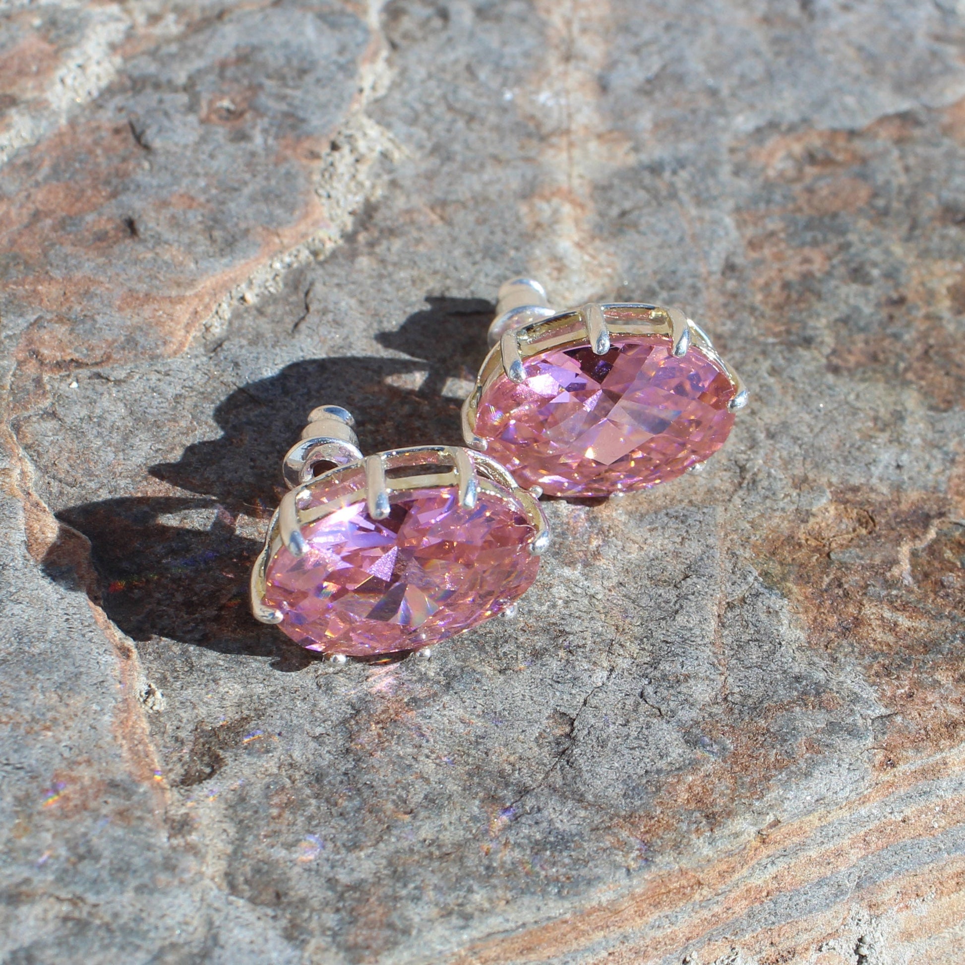 LOAS1369 - Sterling Silver Earrings with AAA Grade CZ in Pink LuxuryLifeWay Online Store