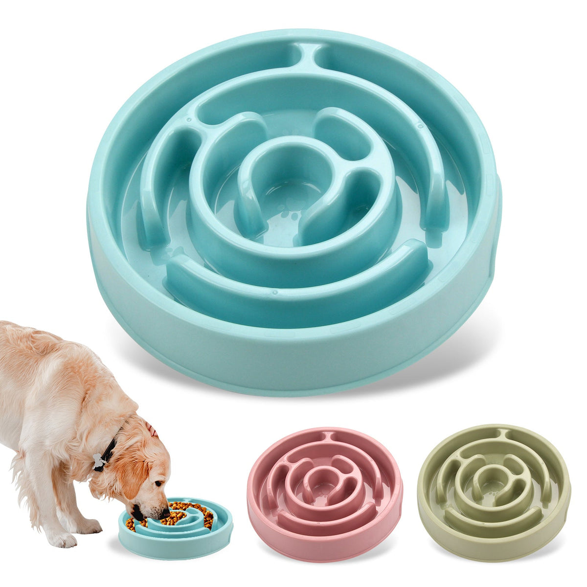 Slow Feeder Dog Bowls Silicone Dog Puzzle Feeder Bowl For Healthy Eating Puppy Slow Feeder Bowl Anti-Choking Dog Slow Feeder Bowls Pets Fashion