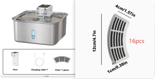 Wireless Cat Water Fountain Stainless Steel Rechargeable Pets Fashion
