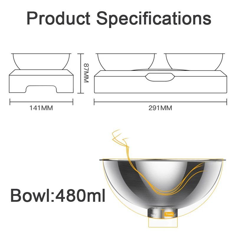 Easy To Clean Stainless Steel Cat Bowl Dog Food And Water Bowls With Stand Metal Cats Dogs Double Single Pet Feeding Feeder Bowl Pets Fashion