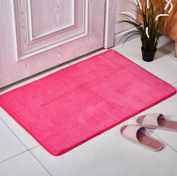 Coral Velvet Bathroom Customizable Memory Foam Absorbent Floor Mat