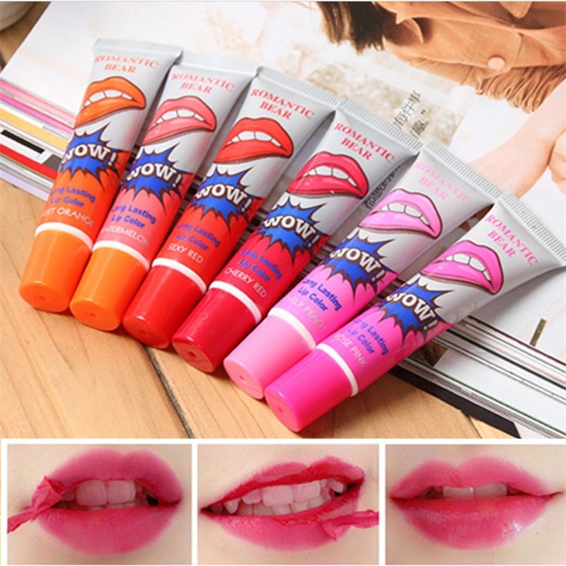 Amazing 6 Colors Peel Off Liquid Lipstick Waterproof Long Lasting Lip Gloss Mask Moisturizer Makeup Tear Pull Lip Lint Cosmetic LadyShow.Store