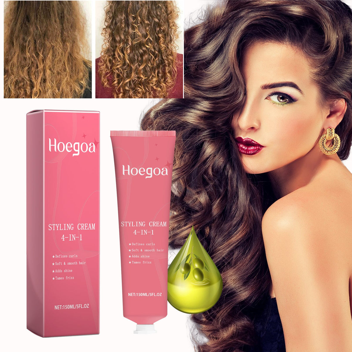 Hair Shaping Care Natural, Soft, Light, Moisturizing E Ssence Elastin 4 In 1 Hair Shaping Cream 150ml 1 Box Tri Light Beauty