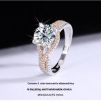 Moissanite Female Diamond Silver Ring LadyShow.Store