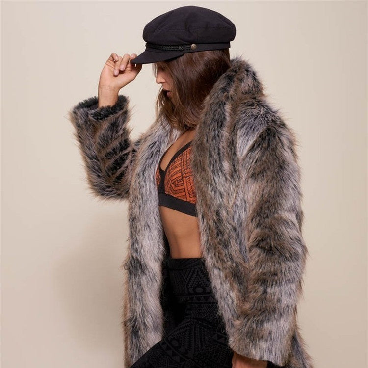 Warm Imitation Fur Coat Women's Fashion NorixaFashion.com