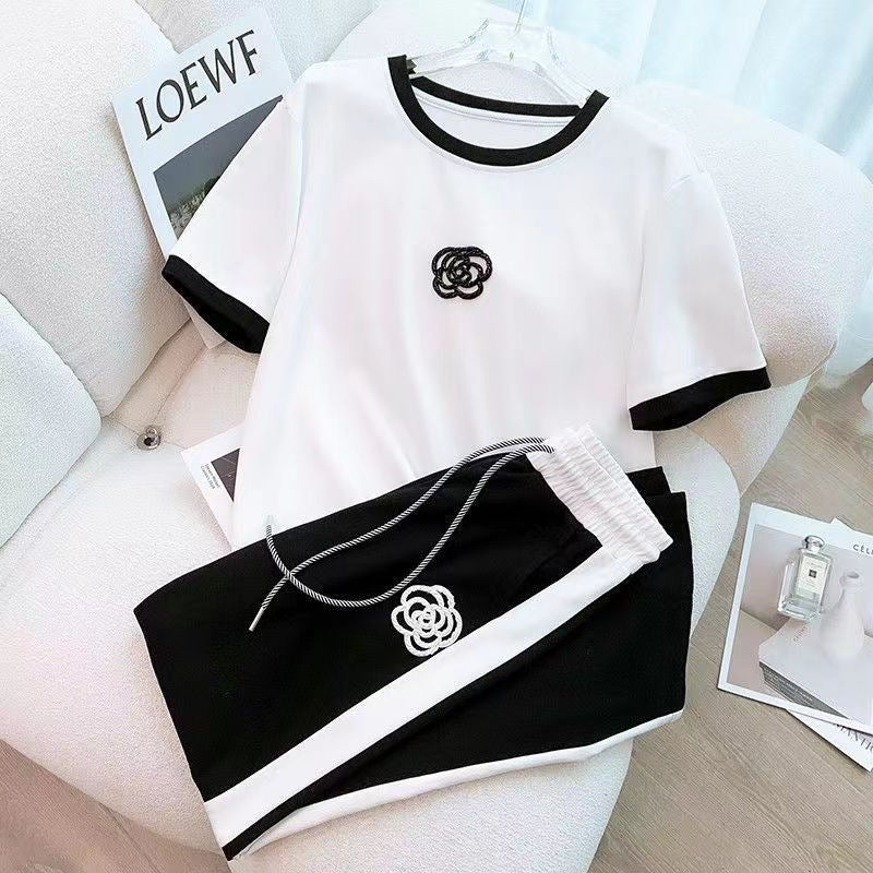 Fashionable And Youthful Wide-leg Pants Two-piece Set LadyShow.Store
