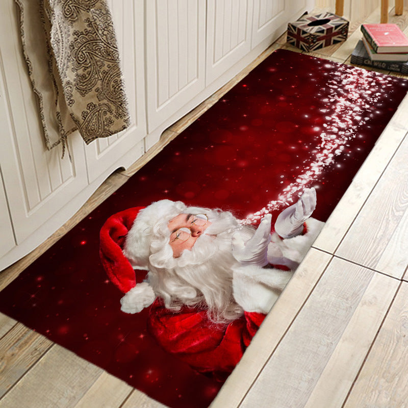 Santa Claus Flannel Absorbent Floor Mat