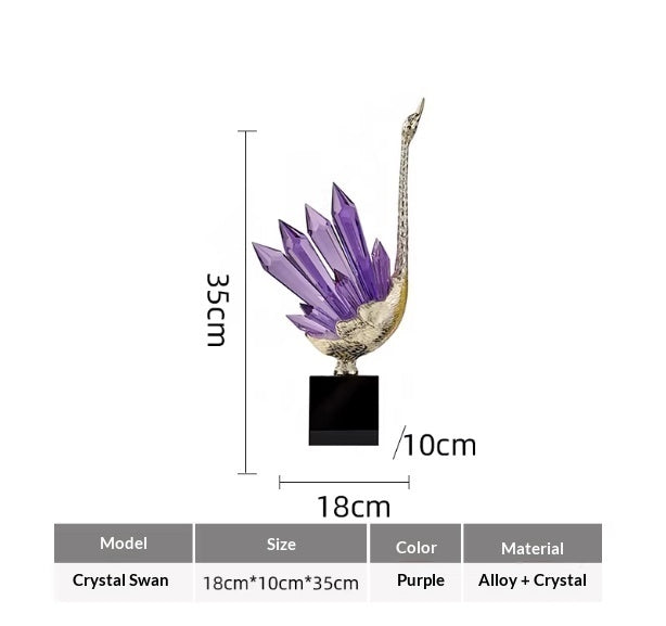 Affordable Luxury Crystal Swan High-End Home Decor For Foyer PearlNestDecor.com