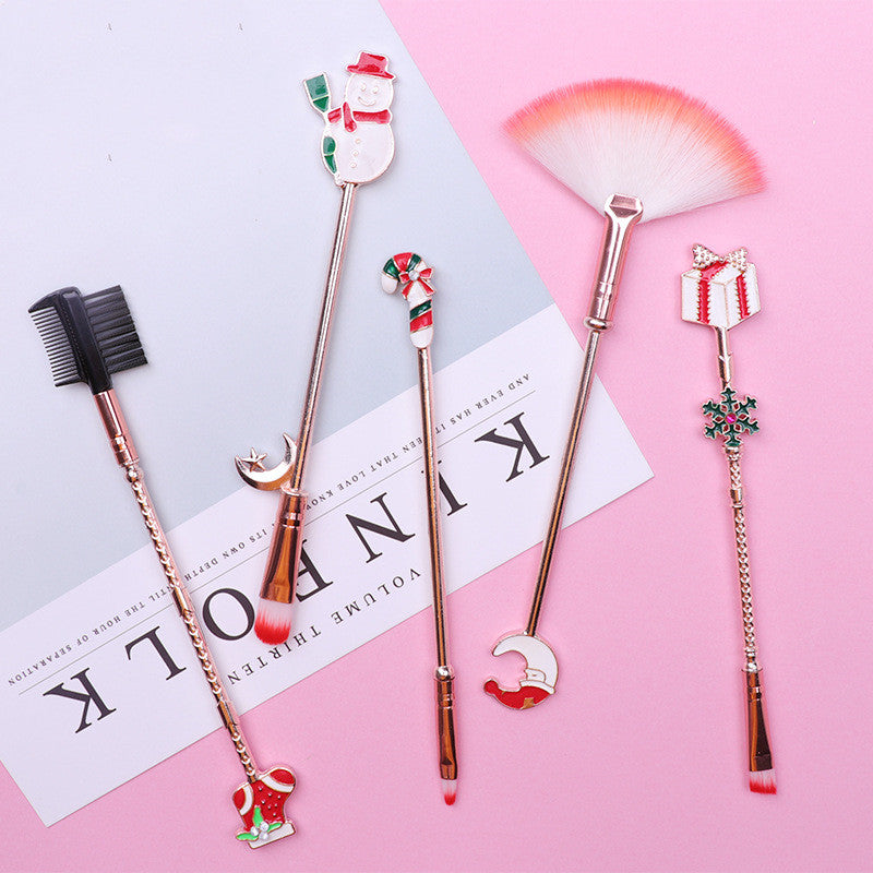 Christmas Reindeer Makeup Brush Set for Gifting LadyShow.Store