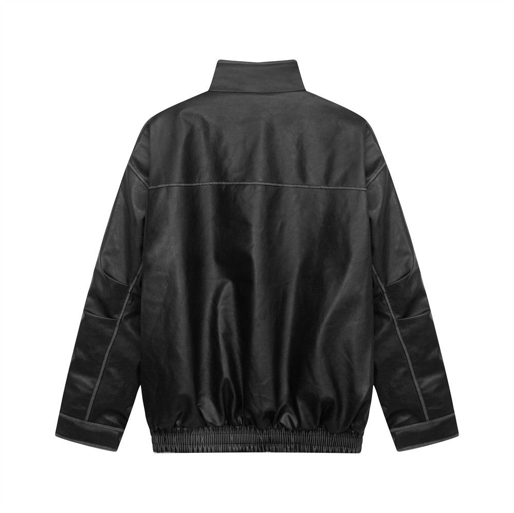 Leather Clothing With Stand Collar Coat For Men Best YouTube Store