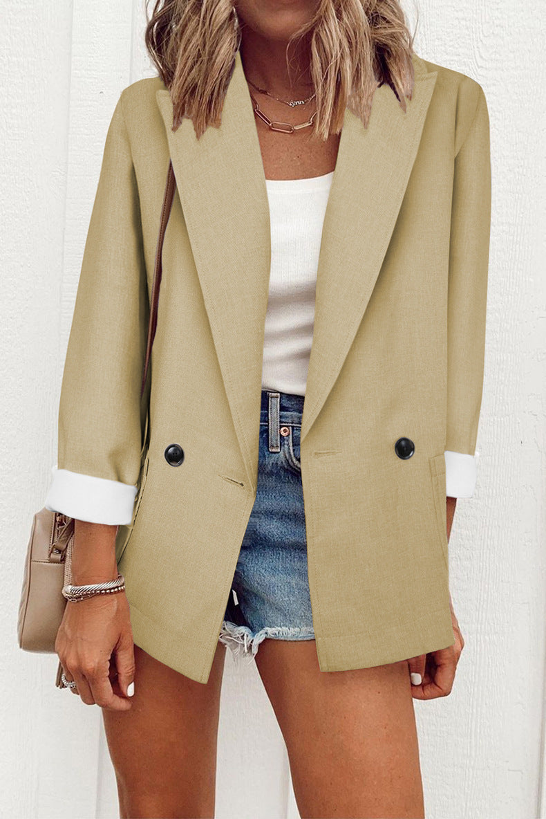 Temperament Slim Jacket Fashion Business Single Breasted Long Sleeve Casual Suit Top Clothing LadyShow.Store