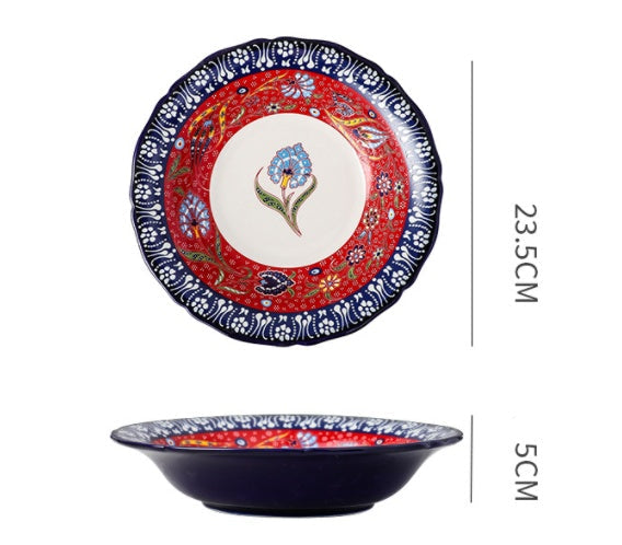 Underglaze Ceramic Tableware Bohemian Household Dishes LadyShow.Store