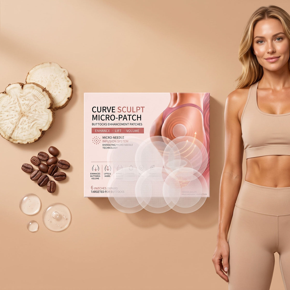 Gentle And Delicate Buttocks, Soft And Moisturizing Care For Buttocks, Skin Friendly Contour, Easy To Absorb Buttocks Skin Tightening Patch 6pcs 1 Box Tri Light Beauty