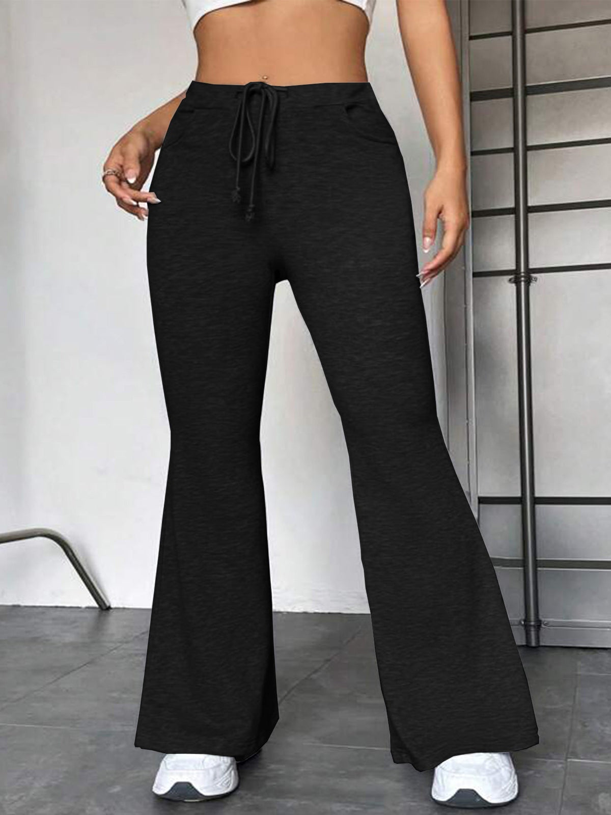 European And American Stitching Yoga Exercise Pants Outdoor Casual Flared Pants NorixaFashion.com