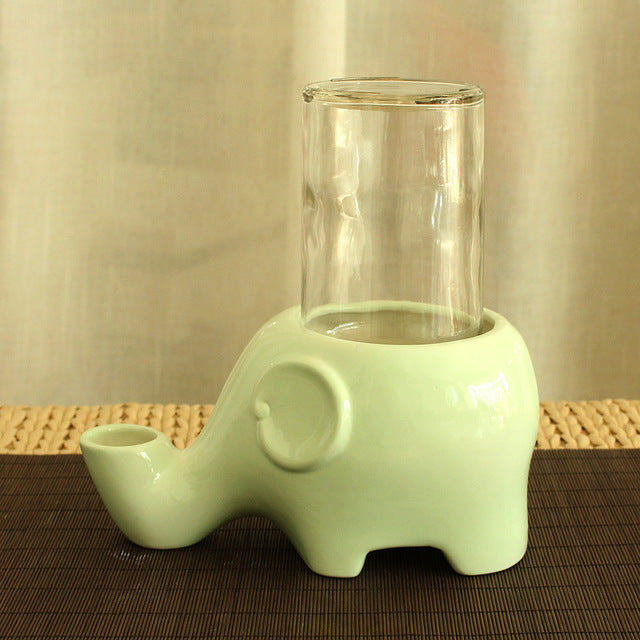 Ceramic Elephant Drinking Fountain Cat Bowl Pets Fashion