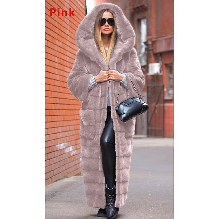 Fashionable Thickened Long Plush Women's Coat NorixaFashion.com