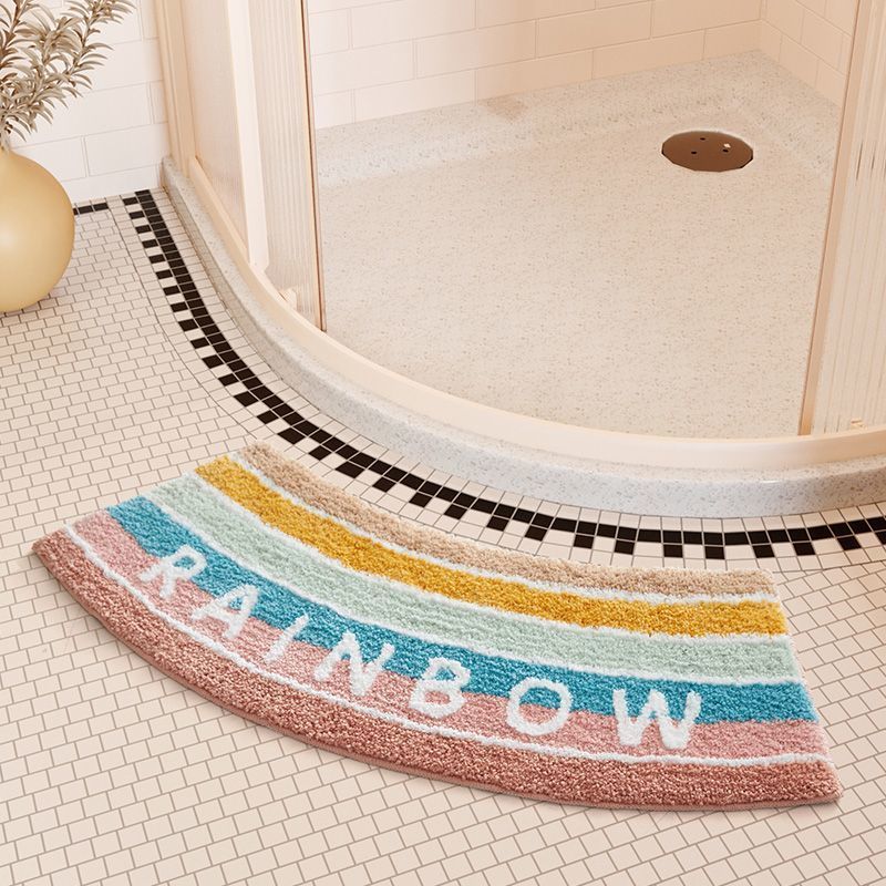 Absorbent Floor Mat Fan-shaped Carpet Shower Room Door Mat Bathroom Non-slip