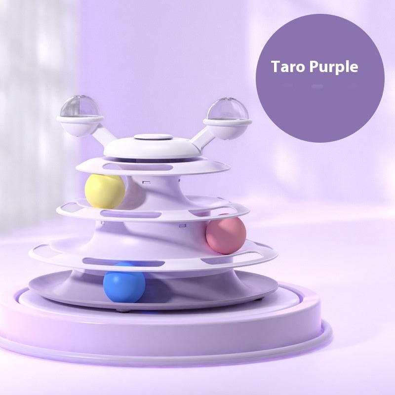 4 Levels Cat Toy Tower Turntable Roller Balls Toys Interactive Intelligence Pets Toys Training Track Puzzle Funny Games Accessories Pet Products Pets Fashion