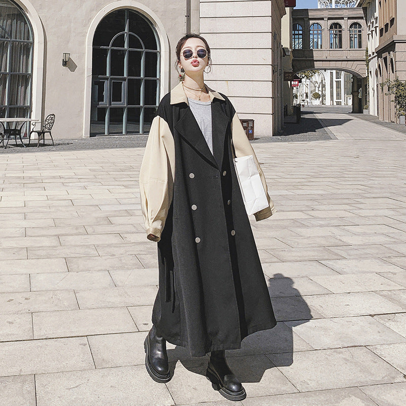 Mid-Length Women's Over-the-Knee Windbreaker Jacket Pi-Mart