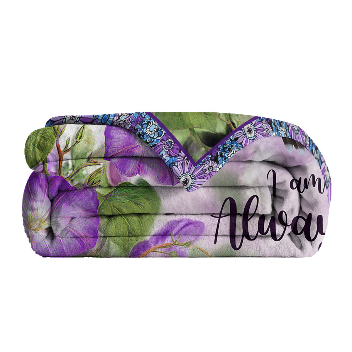 1pc Purple Morning Glory Hummingbird Print Flannel Blanket, Comfortable And Warm Home Throw For Bed, Sofa, Camping, And Multi-Scene Use With Seasonal Versatility PearlNestDecor.com