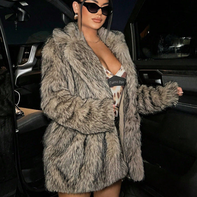 Leisure Warm Fashion Women's Fur Coat NorixaFashion.com