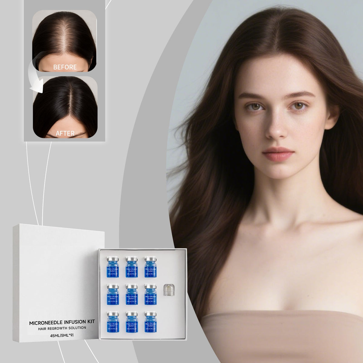 Scalp Serum Microneedle Kit 45ml-box Tri Light Beauty