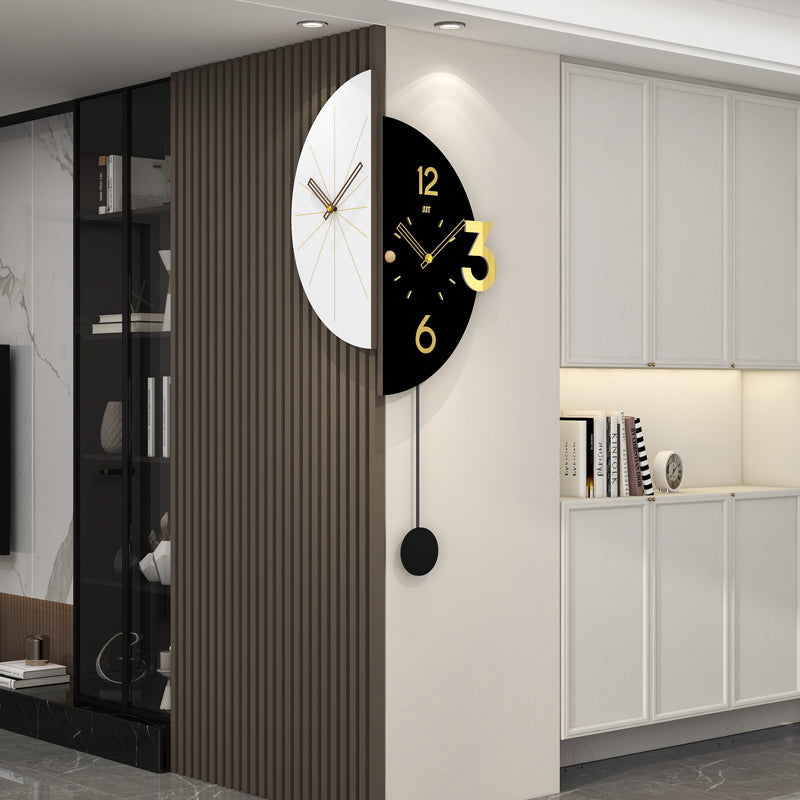 Double Sided Corner Wall Clock Modern Pendulum Home Decor PearlNestDecor.com