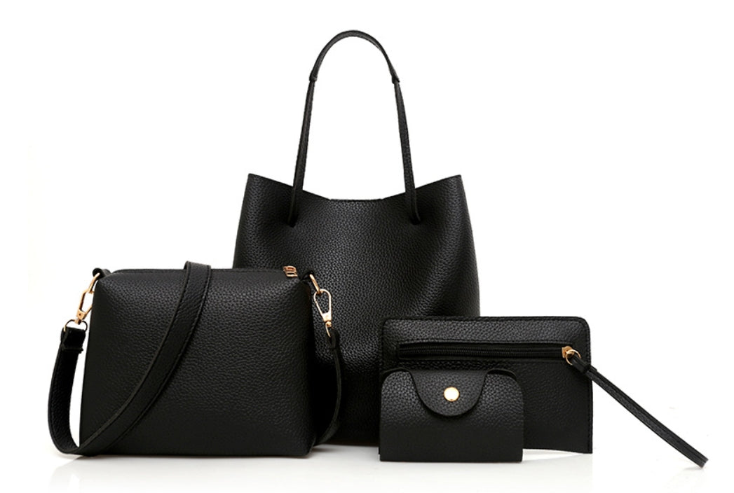 Fashionable Solid Color Mother-Daughter Bag Set (4 Pieces) Pi-Mart